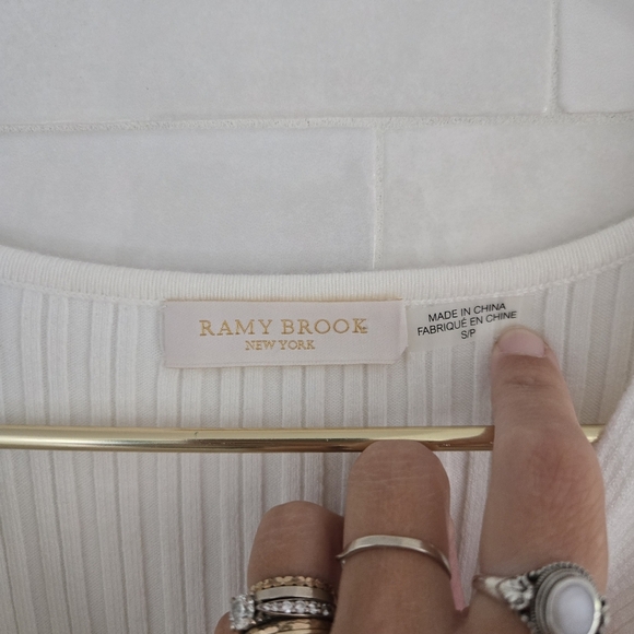 Ramy Brook $425 Pilar Rib-Knit Cutout Twist Bodycon Midi Long Sleeve Dress White - Picture 7 of 8